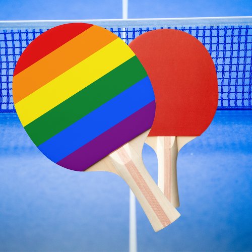 Classic LGBTQ Gay Pride Rainbow Flag Ping Pong Paddle