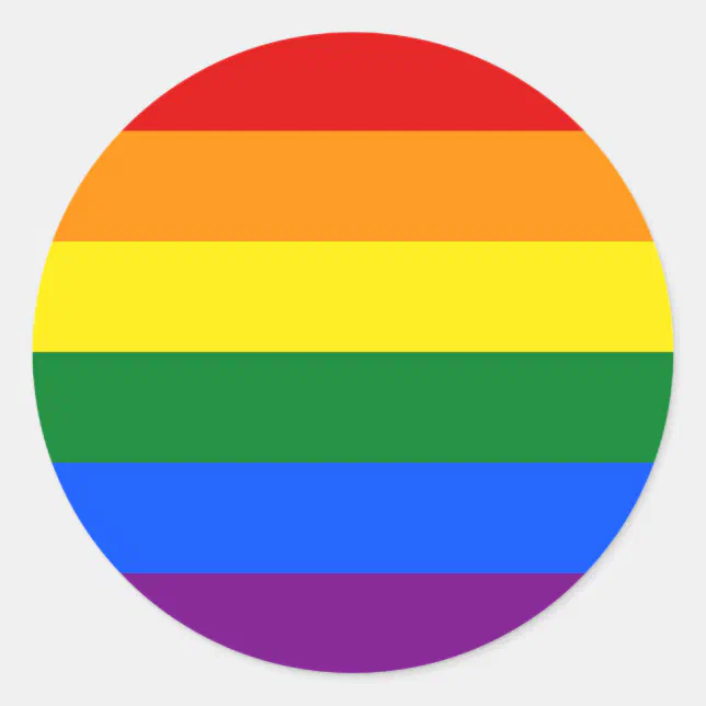 Classic LGBTQ Gay Pride Rainbow Flag Round Sticker | Zazzle