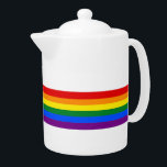 Classic LGBTQ Gay Pride Rainbow Flag Teapot<br><div class="desc">Add a celebratory pop of pride to your daily routine with this gay pride Teapot. The LGBTQ pride rainbow colors will make for a fun addition as you spill the tea over a cuppa with a friend. Buy today and invite someone over for an uplifting catch-up over a warm brew...</div>