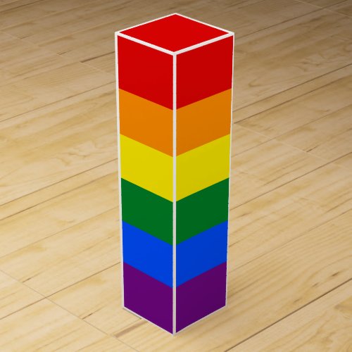 Classic LGBTQ Gay Pride Rainbow Flag Wine Box