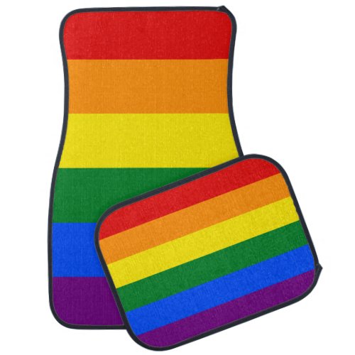 Classic LGBTQ Rainbow Gay Pride Flag Car Floor Mat