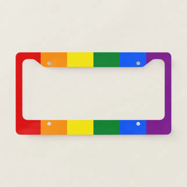 Classic LGBTQ Rainbow Gay Pride Flag License Plate Frame | Zazzle