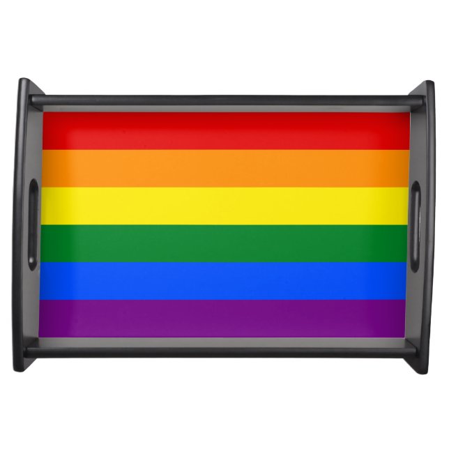 Classic LGBTQ Rainbow Pride Flag Serving Tray (Front)