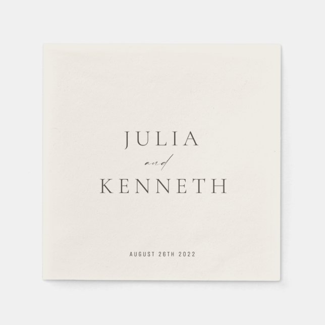 Classic Light Beige Simple Neutral Wedding Napkins (Front)