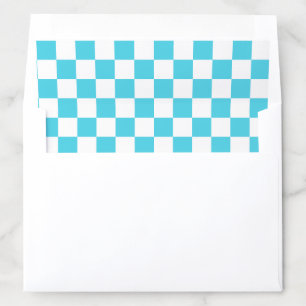 Classic Light Blue and White Checkerboard Envelope Liner