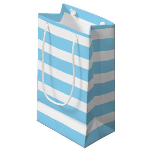 Classic Light Blue and White Horizontal Stripes Small Gift Bag