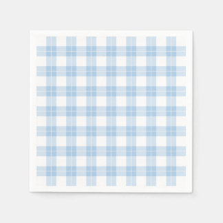 Classic Light Blue and White Plaid Pattern Napkins