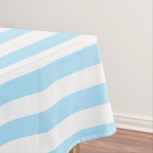 Classic Light Blue and White Stripes Tablecloth