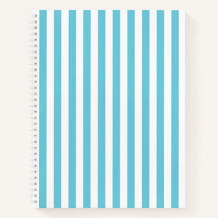 Classic Light Blue and White Vertical Stripes Notebook