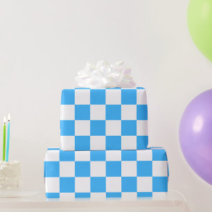 Classic light blue checkerboard  wrapping paper
