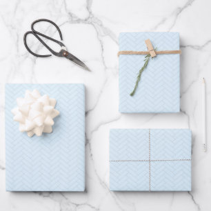Classic Light Blue Gray Herringbone Pattern Wrapping Paper Sheets