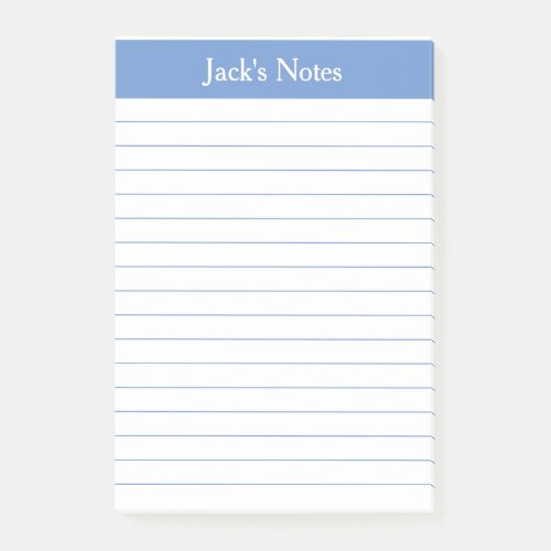 Classic Light Blue Lined Personalized Post_it Notes