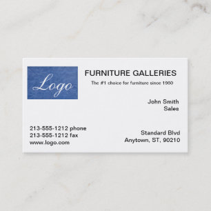 Classic Light Blue Logo Business Cards