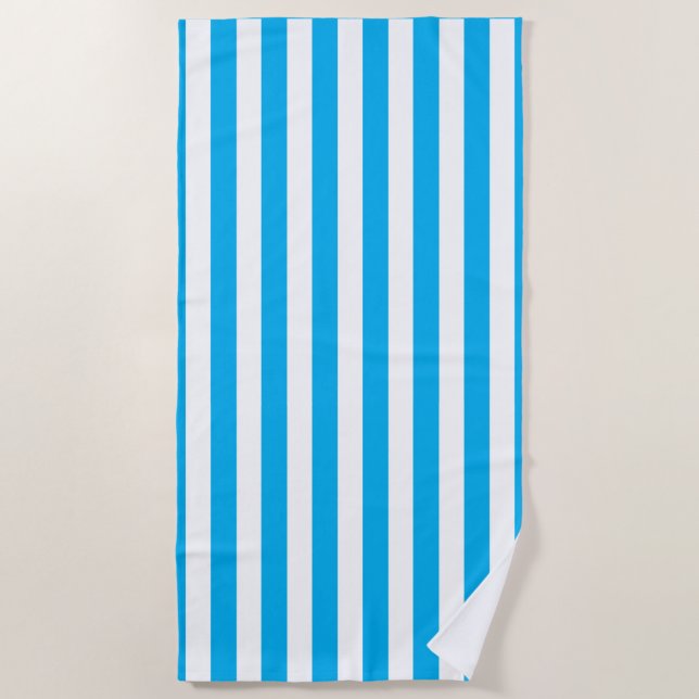 CLASSIC LIGHT BLUE STRIPED BEACH TOWEL (Front)