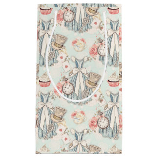 Classic Light Blue Vintage Alice in Wonderland Small Gift Bag