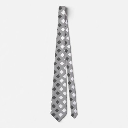 Classic Light Gray Plaid Unisex Neck Tie