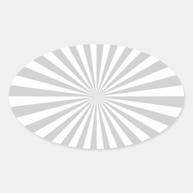 Classic Light Grey Burst Spinning Wheel Oval Sticker (Front)