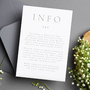 Classic Light Grey Elegant Modern Info Enclosure RSVP Card