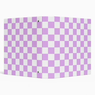 Classic light lavender checkerboard 3 ring binder