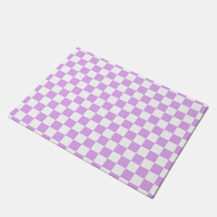 Classic light lavender checkerboard doormat