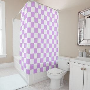 Classic light lavender checkerboard  shower curtain