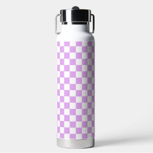Classic light lavender checkerboard water bottle