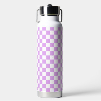 Classic light lavender checkerboard water bottle