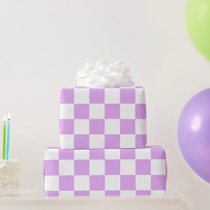 Classic light lavender checkerboard wrapping paper