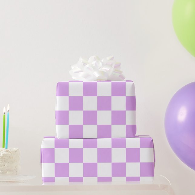 Classic light lavender checkerboard  wrapping paper (Creator Uploaded)