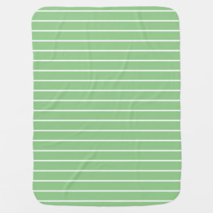Classic Light Sage Green and White Stripes Baby Blanket