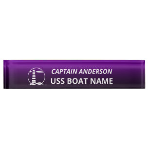 Classic Lighthouse Captain and Boat Desk Name Plate