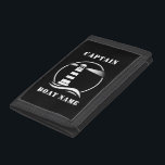 Classic Lighthouse Your Captain or Boat Name Trifold Wallet<br><div class="desc">Classic Lighthouse With Your Custom Captain Name or Boat Name On This Durable Nylon Trifold Wallet. Choose your background and border color to match your style. The Perfect gift for fathers day,  birthday or any occasion. Also makes a great conversation piece while protecting your valuables.</div>