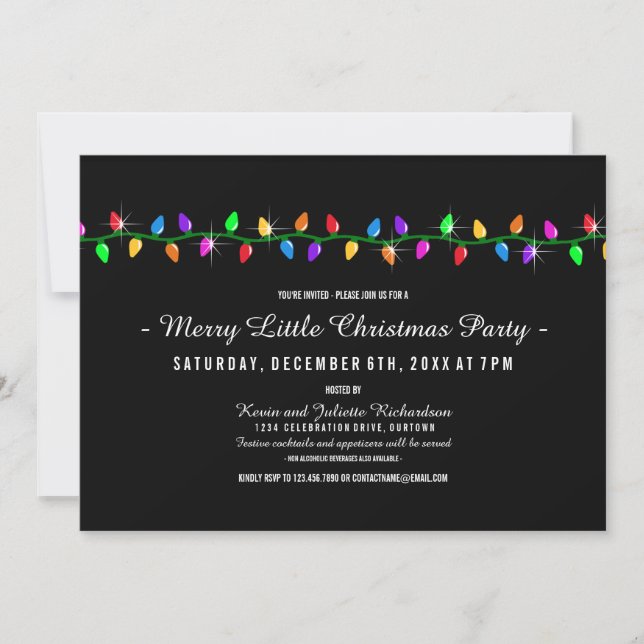 Classic Lights Christmas Party Invitation (Front)