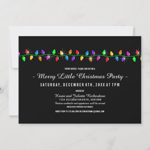 Classic Lights Christmas Party Invitation