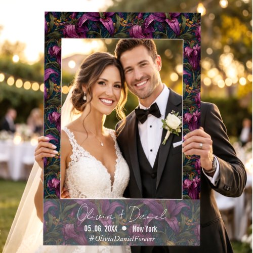 Classic Lilies Flower Engagement Party Selfie  Frame