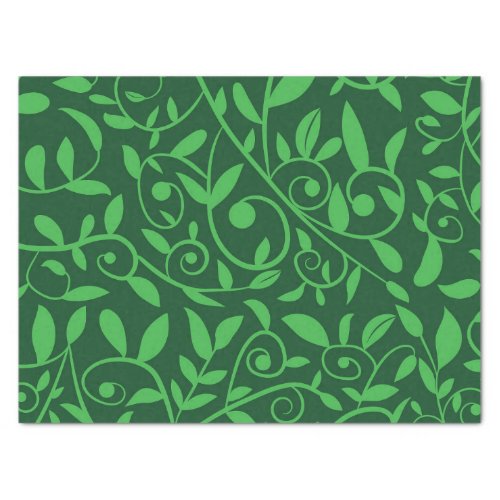 Classic lime green leaves  on long tree branches  tissue paper