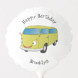 Classic lime green van cartoon balloon