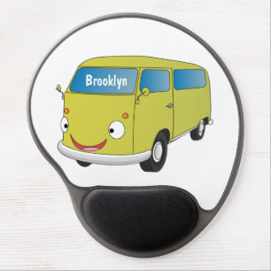 Classic lime green van cartoon gel mouse pad