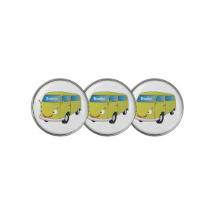 Classic lime green van cartoon golf ball marker