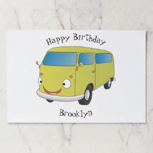 Classic lime green van cartoon paper pad