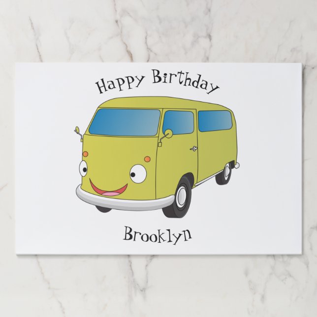 Classic lime green van cartoon  paper pad (Front)
