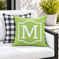 Classic Lime Green White Bracket Monogram
