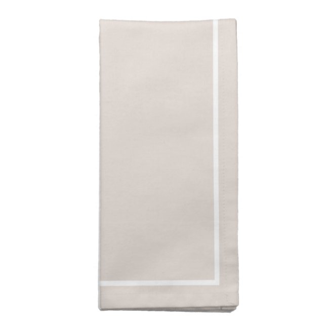 Classic Linen and White  Cloth Napkin (Folded)
