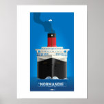 CLASSIC LINER SERIES - SS Normandie Poster<br><div class="desc">There is no greater symbol of French art deco elegance and design than the SS Normandie. One of the largest and fastest liners of her day, the Normandie was a modern engineering marvel. Her design has impacted the design and architecture of ships up to today. This illustration piece captures the...</div>