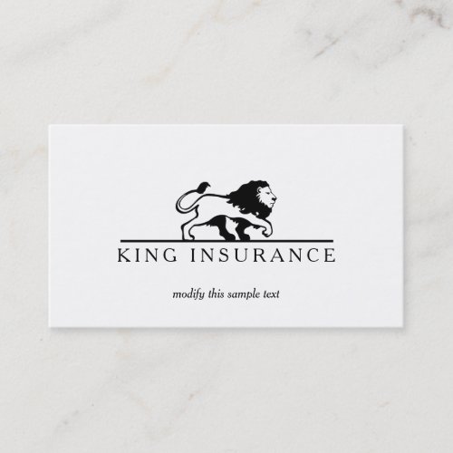 Classic Lion Logo Professional Black and White Business Card