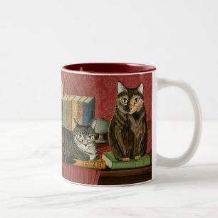 Classic Literary Cats Poe Dickens Stoker Art Mug