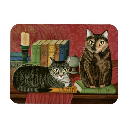 Classic Literary Cats Poe Dickens Stoker Magnet