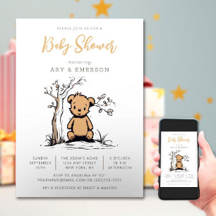 Classic Little Bear Baby Shower Invitation