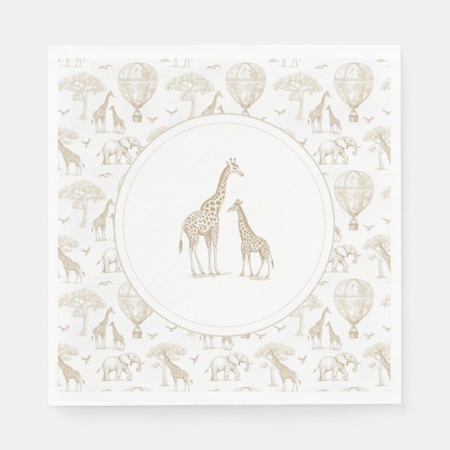 Classic Little Wild One Baby Shower Toile Napkins (Front)