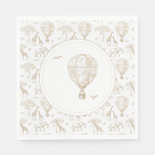 Classic Little Wild One Baby Shower Toile Napkins (Front)